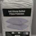 Waterproof Quilted Pillow Protectors Queen Ultra Soft Thick Pair 20x30 Inches Brushed Ultra Plush White Zippered Set of 2 Size Encasement