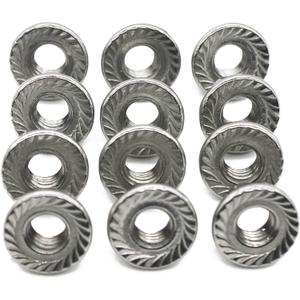 FullerKreg (50 Pcs) M6 x 1mm Serrated Hex Flange Nut, 18-8 Stainless Steel, Bright Finish, Mix