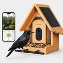 Bamboo Bird Feeder with Camera, 2K HD, Built-in Solar Powered, 2.4GHz Wi-Fi, Night Vision, Motion Alerts, Live View, Local Storage, AI Bird ID for 10,000+ Species, Family Sharing