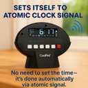 CoolFire Vibrating Alarm Clock for Heavy Sleepers, Deaf & Hard of Hearing Rechargeable Portable Travel Digital Clock with Strong Bed Shaker Choose Silent Vibration OR Loud Sound Mode LCD Backlight