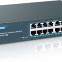 YuanLey 16 Port Gigabit PoE Switch with 2 Gigabit Uplink, 16 PoE+ Port 1000Mbps, 250W 802.3af/at, Metal Desktop/Rackmount, Unmanaged Plug and Play Network Switch