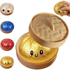 Glitter Dumpling, Glitter Dumpling Squishy with Box (Gold)