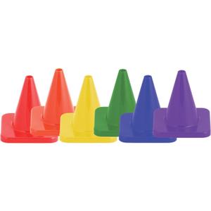 Champion Sports High Visibility Flexible Vinyl Cones for Sports Training, Agility Drills, Field & Gym Marking Sets