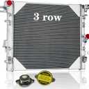 3-Row Aluminum Radiator for 2007-2017 Jeep Wrangler 3.6L/3.8L V6 Direct Replacement for 2008, 2009-2013,2014-2016