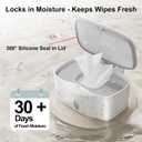 Wipes Dispenser with Weighted Plate, X2 PRO, Seposeve Perfect Pull Baby Wipe Holder, Refillable Wipe Container, Keeps Wipes Fresh, One-Handed Operation. Non-Slip, Easy Open/Close Wipes Case, Grey