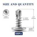 #8 x 1/2" Sheet Metal Screws 500PCS 410 Stainless Steel Truss Head Fast Self Tapping Screws by SG TZH