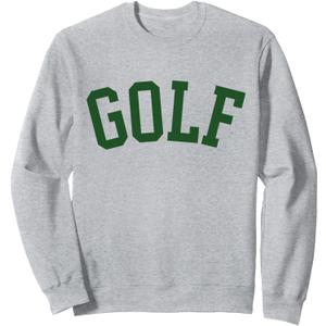 Golf Tee Sporty 90s Athleisure Vintage Golf Club Aesthetic Sweatshirt (S, Grey)