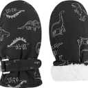 Toddler Mittens Lined Fleece Snow Gloves for Boys Girls Kids Winter Ski Gloves Baby Mittens (2-4 Years, Black)