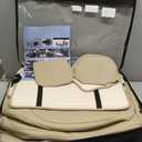 Leather Car Seat Covers Full Set Breathable Automotive Seat Covers Waterproof Seat Protectors Universal Fit for Most Automotive Cars SUV Trucks(Beige, Full Set)