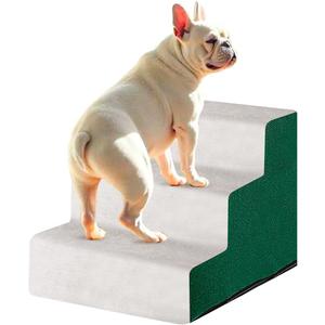 Enjoying Dog Stairs for High Bed and Couch Pet Steps for Small Dogs Short Legged Elderly Dogs Cat Ladder, Non-Slip, Self-Assembly, Washable, Green/Grey