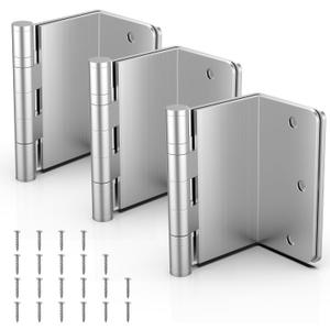 KOLET Offset Door Hinges, 3.5 Inches Expandable Door Hinges, 1/4" Radius Corner Ball Bearing Hinges, 2 Inches Widen Doorway, Smooth and Easy Installation, Brushed Nickel, 3 Packs