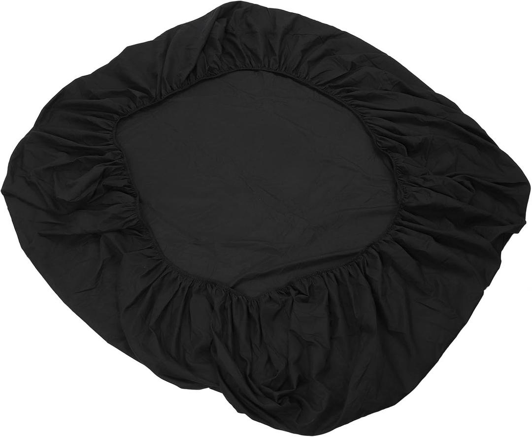 Black Solid Color Breathable Fitted Sheet Mattress Protector for Bedroom, Size 28x20"
