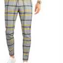 GINGTTO Mens Plaid Dress Pants Stretch Chino Pants Men Slim Fit