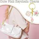 Pink Flower Bag Charms for Handbags Kawaii Decor