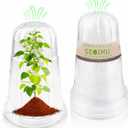 10 Pcs Upgraded Transparent Garden Cloches for Plants, Reusable Plant Covers, Plant Protectors from Animals for Garden Plants, Plant Covers Freeze Protection, Compatible with Slug Collar (Medium)