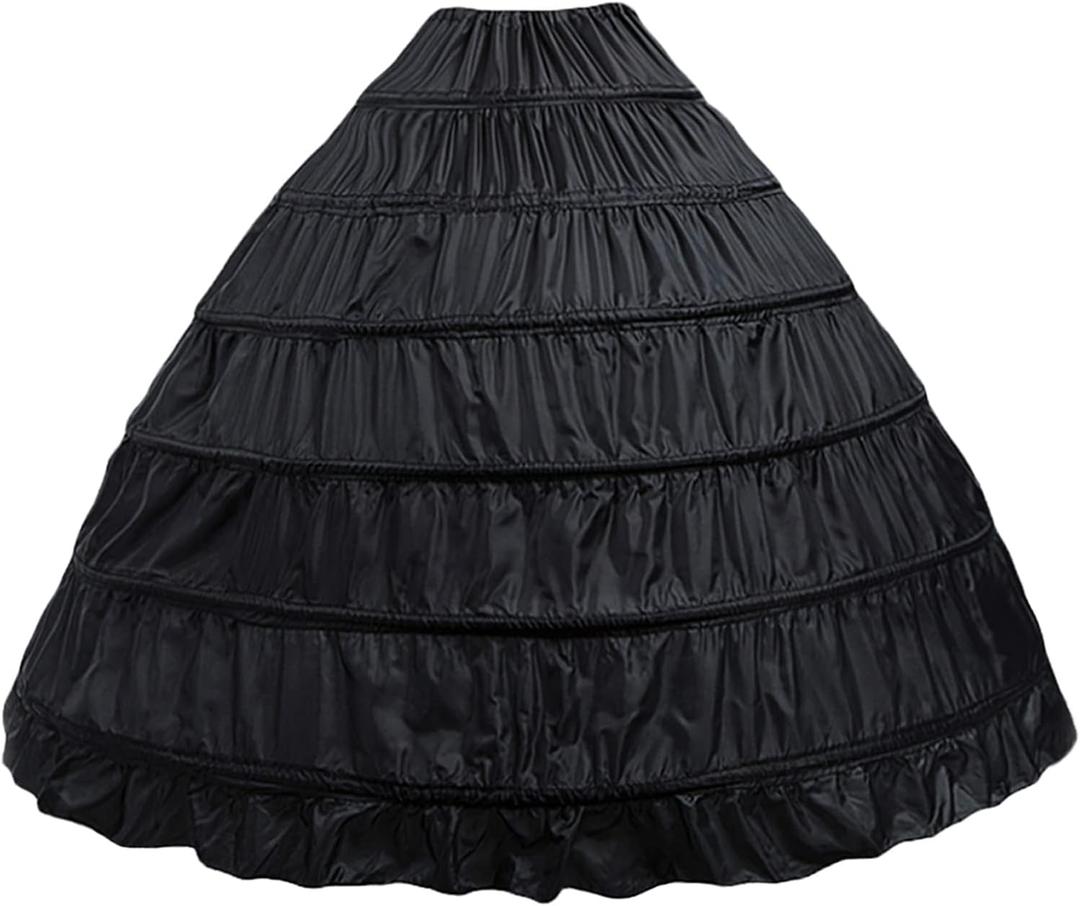 Hoop Skirt for Women Ball Gown Petticoat Skirt Slip Crinoline Underskirt (Large, Black)