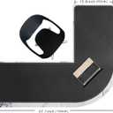 Chihein L-Shaped Desk Pad, Corner Desk Mat (45.3+ 57.1) x 15.7, Computer Office Mouse pad Writing Table Pad for Home Office - Black/Gray
