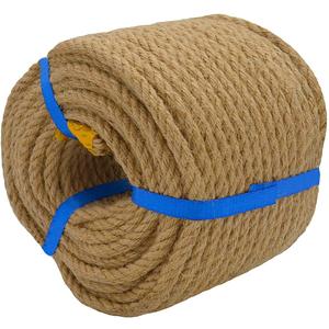 Natural Jute Rope Hemp Rope (8 mm x 165 ft) Strong Jute Twine for DIY Crafts, Cat Scratch Post, Gardening, Decorating
