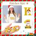 72 Pcs Christmas Chenille Letter Number Patches, Include 52 A-Z Letters & 20 Numbers 0-9 Stitch Iron on Patches Stickers Self Adhesive Embroidered for DIY Clothing Bags Hats (Gold,Warm Style)