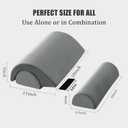 ROYALAY Half Moon Bolster Knee Pillow for Legs, Knees, Lower Back and Head, Adjustable Semi Roll Round Lumbar Support Pillow for Bed Sleeping, Health Large Half Moon Pillow for Reduce Pressure,Gray