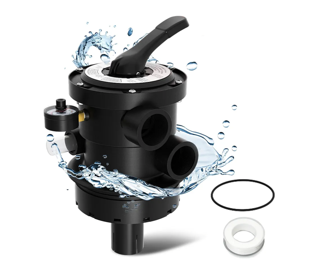 SP0714T Top-Mount Multiport Valve Compatible with Hayward Above-Ground Pro- or VL Series Sand Filter,1-1/2-Inch 7-Positions Control Valve