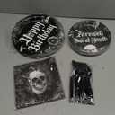 96 Pcs Gothic Birthday Party Decorations Black White Skull Goth Skeleton Plates and Napkins Tableware Sets Farewell Sweet Youth Gothic Theme Decorations for Girls Birthday Party Supplies Serve 24