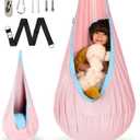 OUTREE Kids Pod Swing Seat, Cotton Child Hammock Swing Chair, Sensory Swing for Indoor and Outdoor Use, Macaron Pink