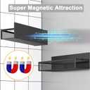 Magnetic Spice Rack for Refrigerator, 2 Pack Magnetic Shelf, Fridge Magnet Organizer with Moveable 4 Hooks, Magnetic Fridge Shelf for Kitchen Organization and Storage (2 Pack)