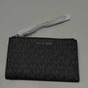 Michael Kors Women's Jet Set Travel Double Zip Wristlet, Black/Silver Hardware, Medium
