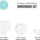 Martha Stewart Opalton 18-Piece Dinnerware Set Chip and Break Resistant Opal Glass Plates and Bowls, Lightweight White Dinner Set for 6, Microwave and Dishwasher Safe
