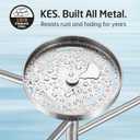 KES Hot Tub Towel Rack Outdoor with 1.5X Heavier Natural Marble Weighted Base, Pool Towel Rack with 360 Adjustable Arms & Storage Tray, 18/8 Stainless Steel, Brushed Steel, OTR203-2