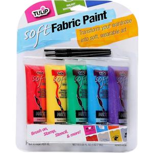 Tulip 29375 Soft Fabric Paint, 5-Pack, Multicolor