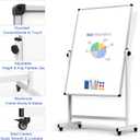 Rolling Whiteboard on Wheels, Double-Sided Magnetic Dry Erase Board with Stand, Mobile White Board for Office, Classroom, Home (32" x 48")