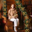 4 x 24pcs Christmas Tree Topper Bows 4.5x4.5 Inch Velvet Xmas Wreath Bows Ribbon Hanging Ornament for Christmas Holiday Home Outdoor Indoor Party Garland Crafts Decoration(Coffee)