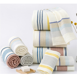 Cotton Hand Towels 5 Pack Absorbent Soft Towel Set Stripes Simple Fashion for Pool Gym Bathroom Blue  5 PCS