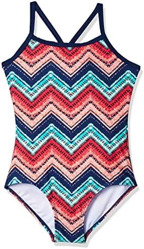 Kanu Surf Girls' Layla Beach Sport Banded 1 Piece Swimsuit, Size 8