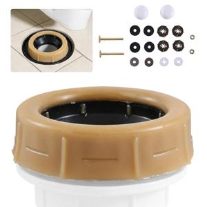Extra Thick Toilet Wax Ring Replacement Kit, Universal Wax Seal Fits 3" & 4" Drain Pipes, Includes Bolts & Washers, Easy Installation, Compatible with Below-Floor or Level Flanges