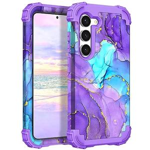Hocase for Galaxy S23 Plus Case, Shockproof Heavy Duty Protection Soft Silicone Rubber Bumper+Hard Plastic Hybrid Protective Case for Samsung Galaxy S23 Plus (6.6") 2023 - When Purple Meets Blue