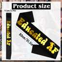 2 x Educated AF Graduation Sash with Gold foil, Black Class of 2025 Senior Graduation Sash, Congrats Grad Supplies, Graduation Party Decorations and Favors(Black+Gold)