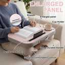 Lewtemi Pink Laptop Lap Desk with Cup Holder and Stopper Padded Phone Holder Couch Bed Sofa Fits up to 15.6 Inch Cushion Portable Lap Desk for Home Office Study Writing