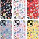 for iPhone 14 Plus Case, Tropical Beach Collage Pattern with Flamingos, Military-Grade Drop Protection, Colorful Summery Soft Slim TPU Protective & Camera Protection for Women Girls (OceanCut)