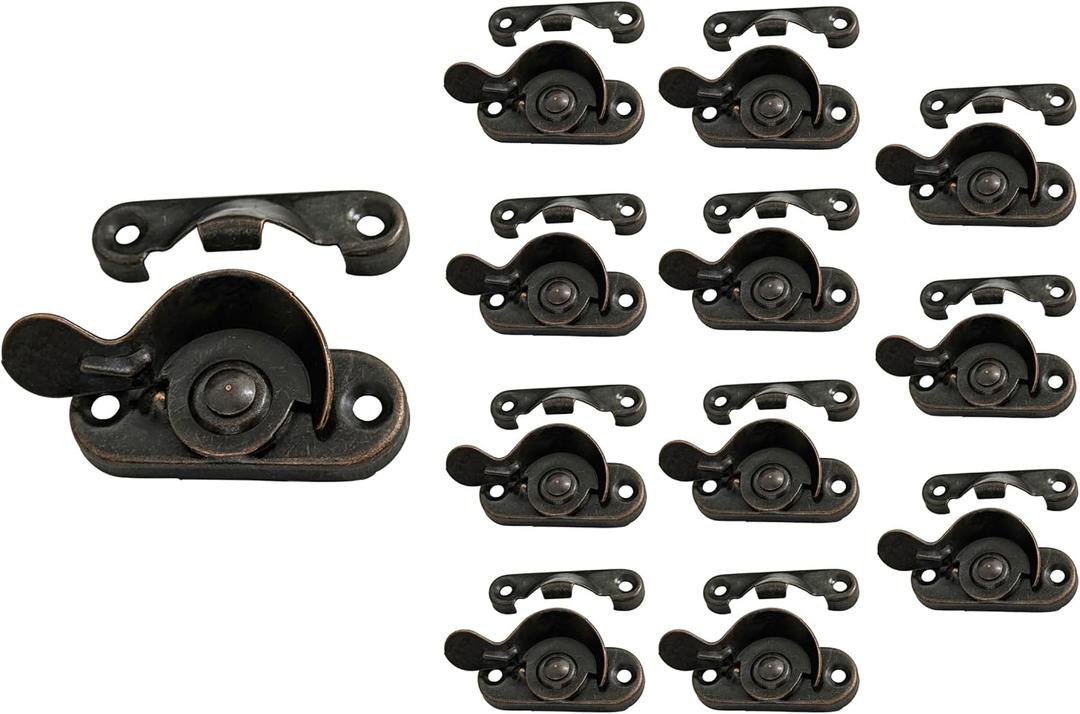 QCAA Steel Window Sash Lock, CTC 2", Antique Copper, 12 Pack