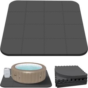 85 in Hot Tub Mat & Pad for Inflatable Tubs,1/2" Extra Thick Interlocking EVA Foam Padding Foundation Non-Slip EVA Foam Padding for Outdoor Pool Spa Pad Game Camping Mat (A)