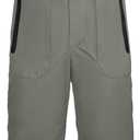 GEMYSE Mens Insulated Skiing Bibs Waterproof Snow Pants Winter Snowboarding Overalls (Medium, Medium Grey and Black)