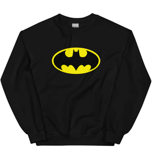 BATMAN Logo Crewneck Sweatshirt, Long sleeve, size M, Black
