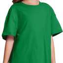 CharmWM Girls Fashion T Shirts Raw Hem Oversized Summer T Shirt Short Sleeve Tops Tees Shirt 5-14 Years (Green)