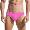 AIMPACT Mens Vintage Swim Briefs Sexy Bikini Swimwear Quick Dry Retro Swimsuit with Drawstring, L