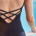 Daydance Camisole Dance Leotards for Women Cotton Spaghetti Straps Ballet Costumes (Small, Black 3)