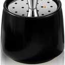 Ceramic Fruit Fly Trap for Indoors, Reusable Kitchen Fly Catcher with Stainless Steel Vent Lid, Uses Safe & Natural Vinegar Bait Trap, Dishwasher Safe, Easy to Use(Black,1 Pack)
