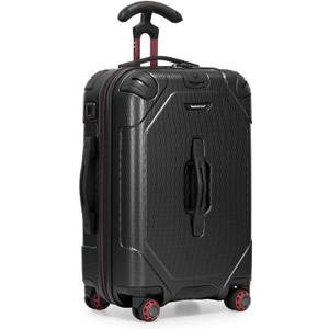 Traveler's Choice Maxporter II 22" Hardside Polycarbonate Spinner Carry-On Luggage, USB Port, TSA Lock, Black